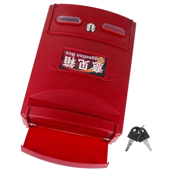 NICERIO 1Set Lockable Red Letter Box Mailbox Outdoor Wall Mount Secure Mailbox for Home Use
