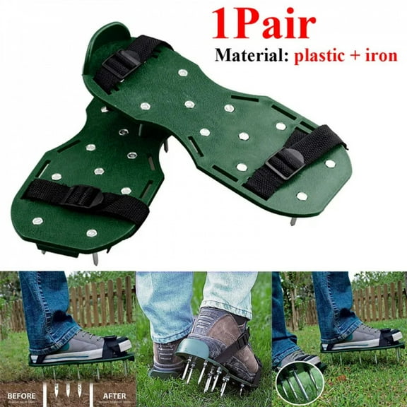 1 Pair Garden Nail Shoes Grass Spiked Loose Gardening Soil Lawn Aerator Spikes Shoes Self-Leveling Epoxy Yard Grass Cultivator
