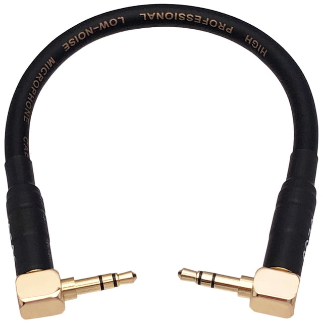 Cess-068 Cable de audio de audio corto de 3.5 mm TRS Right Angling, 6 pulgadas