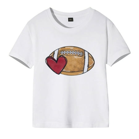 

LLDYYDS Toddler Girls Boys Short Sleeve Rugby Letter Prints Tops T Shirt Clothes Fashion Outwear
