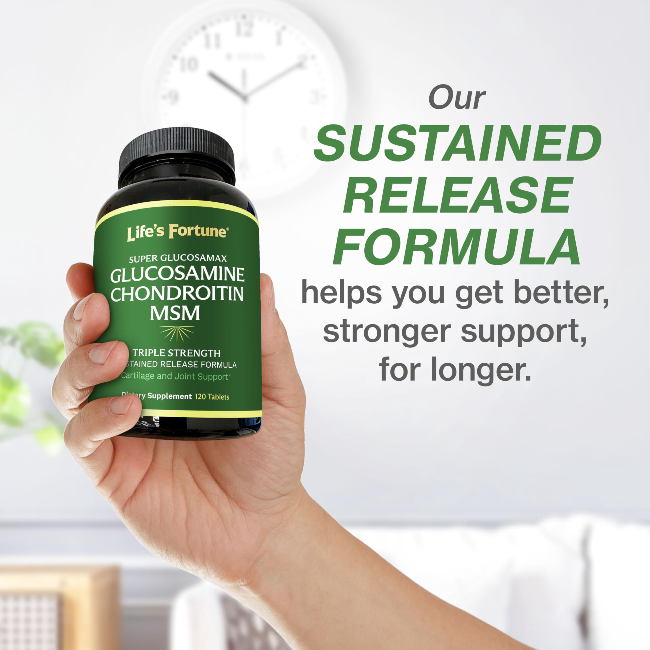 Life's Fortune Super Glucosamax Glucosamine Sulfate Supplement, 120 Tablets, Glucosamine, Joint Support Formula