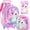 Cat Pink, variant on 3Pcs Rolling Backpack for Girls,Kids Roller Wheeled Unicorn Bookbag and Lunch Box, Sequin School Backpacks with Wheels for Elementary Teen