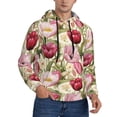 thumbnail image 2 of Wukai Tulips Flowers Print Men Hoodies Fleece Sweatshirts Long Sleeve Sweaters Pullover Fall Outfits Winter Clothes-Medium, 2 of 7
