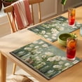 thumbnail image 4 of Flower Floral Placemats Set of 12 Watercolor Cottagecore Blooms Wildflowers Place Mats Indoor Wipeable Table Mats Washable Cloth Dining Table Placemats for Kitchen Holiday Party Home Decor 13x19 Inch, 4 of 9