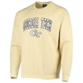 thumbnail image 2 of Men's Colosseum Gold Georgia Tech Yellow Jackets Arch & Logo Tackle Twill Pullover Sweatshirt, 2 of 3