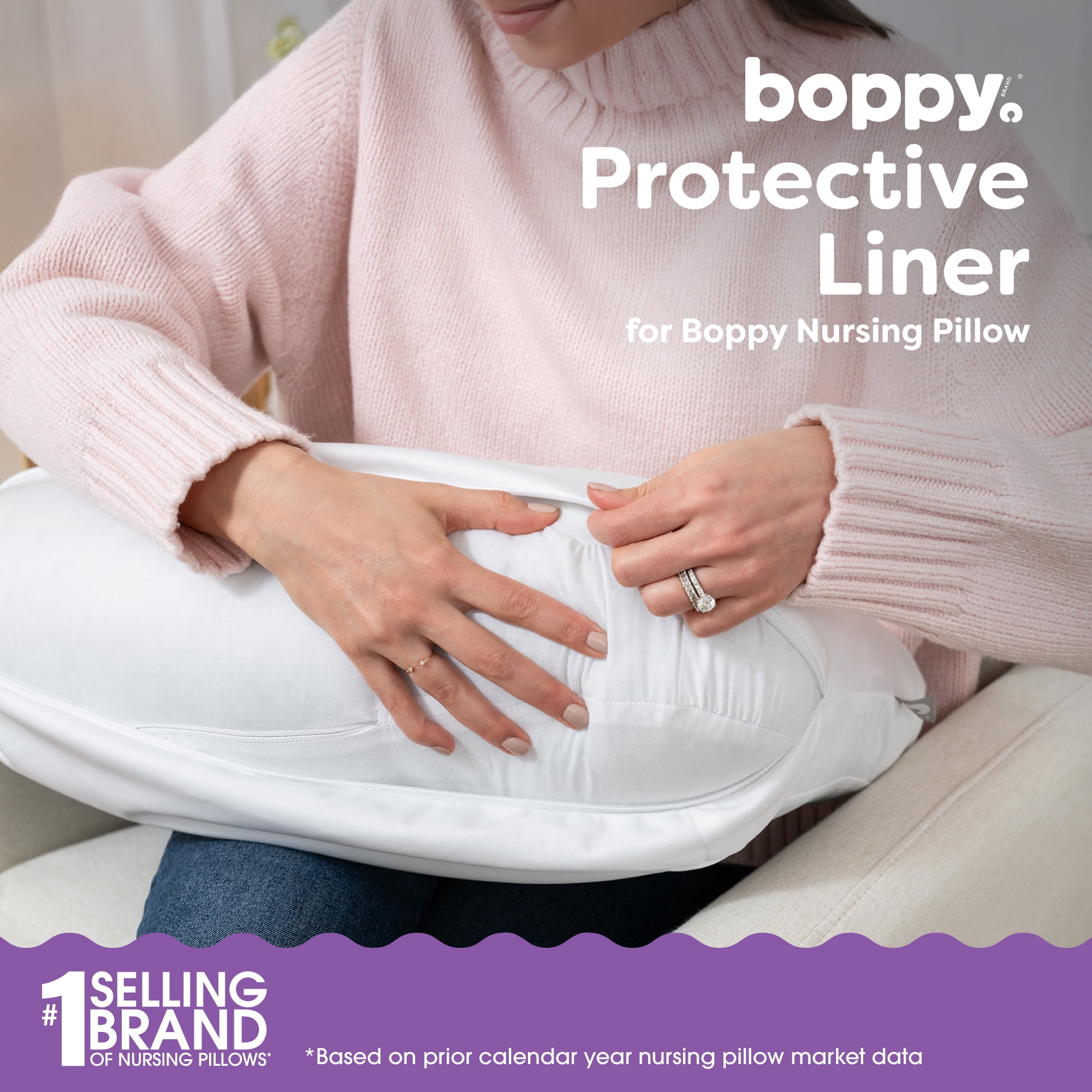 Boppy Nursing Pillow Liner - Waterproof Protection ForBoppy Nursing Pillow, Machine Wash & Dry, Wipeable, Liner Only - Nursing Pillow Sold Separately