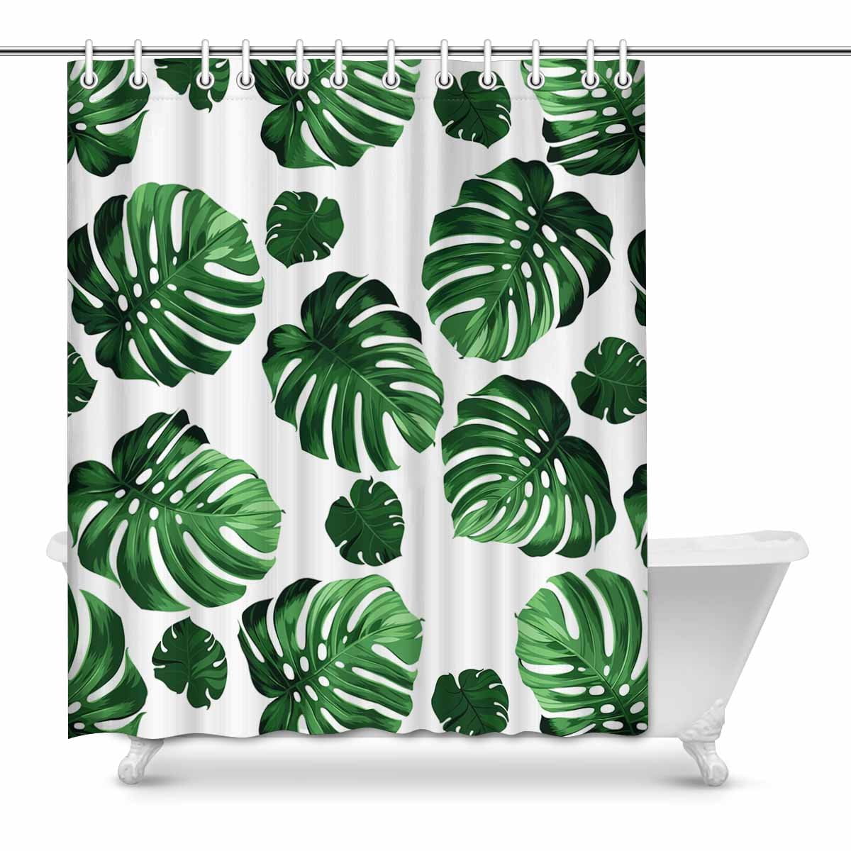 MKHERT Green Tropical Palm Monstera Leaves Hawaiian Jungle Beach Theme