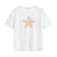 thumbnail image 2 of Tops de manga corta para mujer, camisetas suaves a la moda con estampado de verano, ropa de calle, camisetas con cuello redondo para uso diario, despl Blanco, 2 of 10
