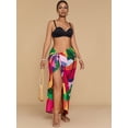 thumbnail image 5 of Bsubseach Colorful Florals Sarong for Women Swim Suit Cover Up Pareo Wraps Beach Long Skirt, 5 of 7