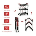 thumbnail image 3 of Aoile Foldable Utility Cart with Lockable Wheels, 3-Tier Portable Rolling Service Cart, up to 160lbs Load Capacity, 3 of 8