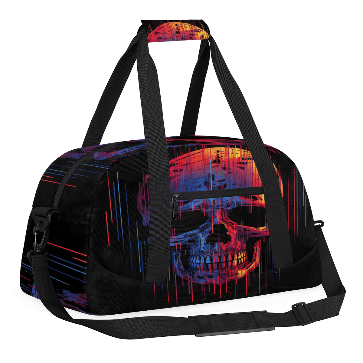 Herdesigns Funny Skull Skeleton Sports Duffle Bag for Women & Men, Gym Bag Dance Bag Overnight Bag Carry On Weekender Travel Bag
