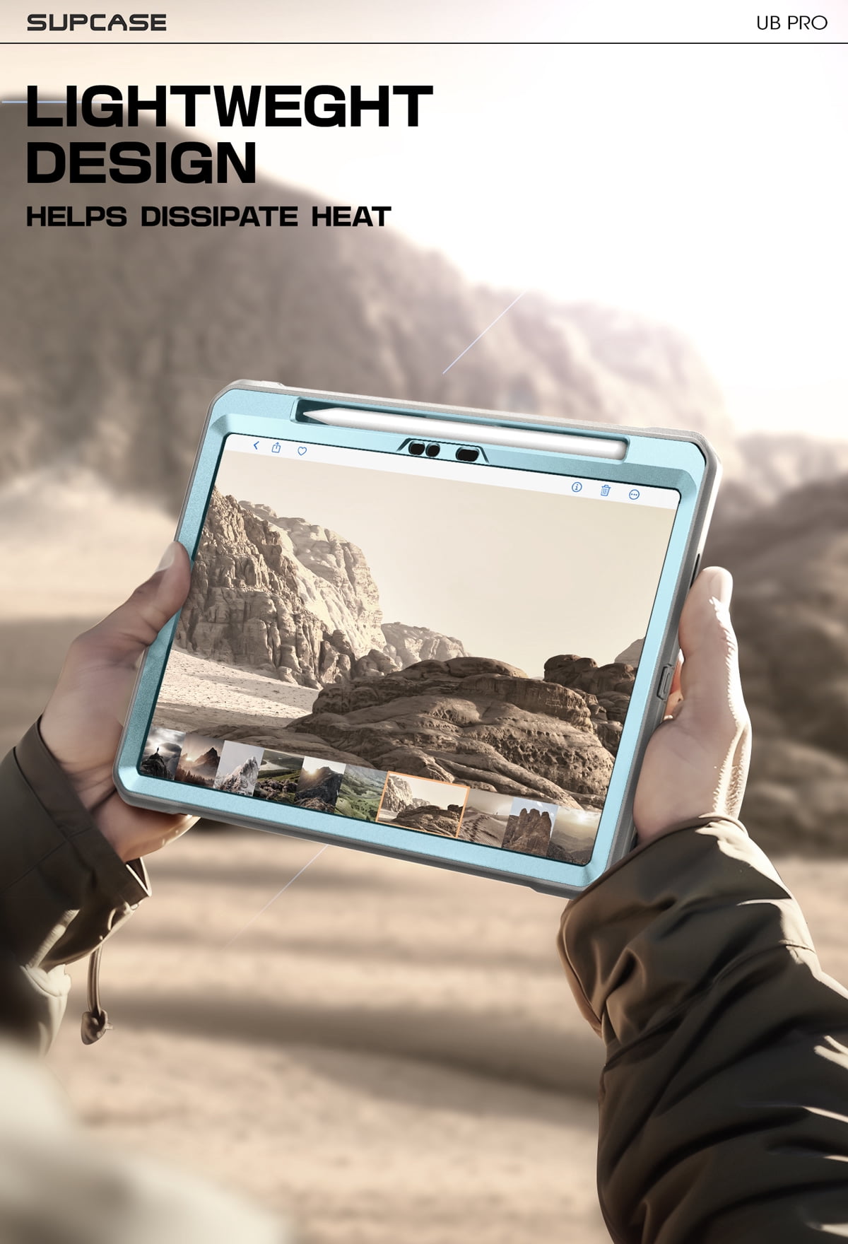 SUPCASE for iPad Pro 13 Inch Case M4 2024 7th Generation with Pencil Holder (Unicorn Beetle Pro), [Built-in Screen Protector & Stand] Full-Body Rugged Cover for iPad Pro 13 Inch M4 2024 7th Gen, Blue