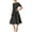 Polka Dot Black, variant on Women's Summer Casual Boho Dress Floral Print Ruffle Puff Sleeve High Waist Midi Beach Dresses, 2XL Panther Grey Blue
