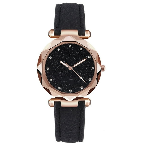 Strap Watch Faux Leather Shiny Fashion Wrist Watch Time Watch for Women Girls