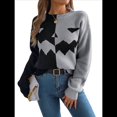 thumbnail image 3 of Suéteres de Halloween para Mujer, Divertidos Jerseys de Punto de Larga, Lindas Camisetas de Cuello Redondo con Fantasmas, Conjuntos de Otoño. Gris M, 3 of 10