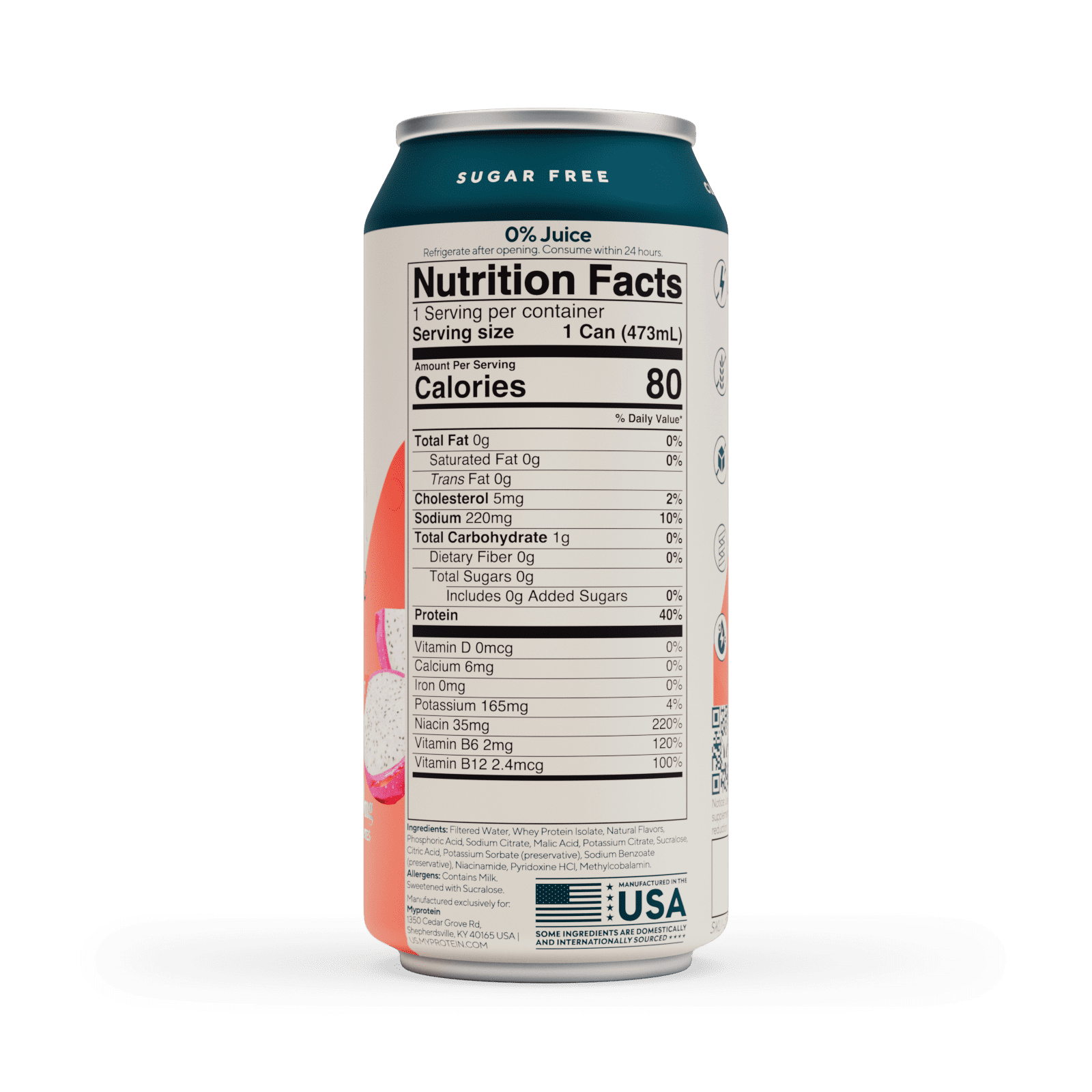 Myprotein Tropical Dragonfruit Clear Whey Isolate Protein Drink 16 fl oz