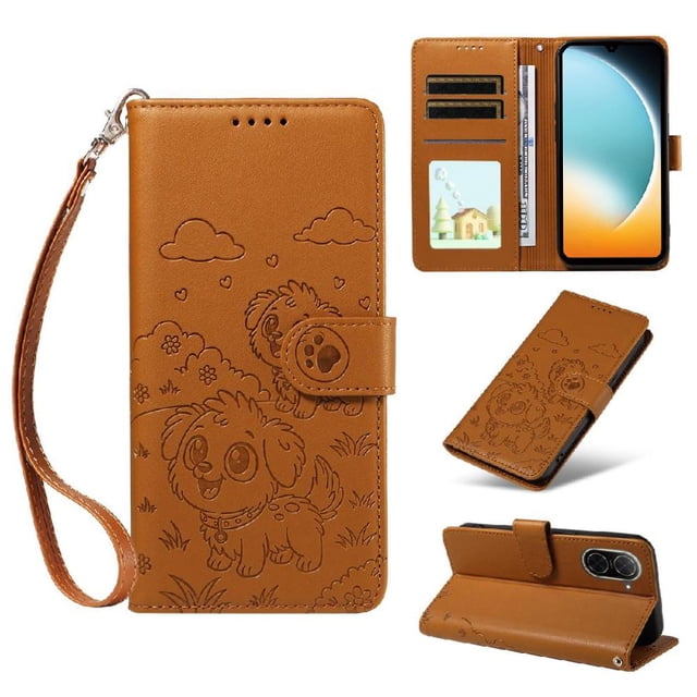 Funda Cartera GANGXUN con Diseño de Perrito en Relieve para Xiaomi Redmi A5 4G , Protección 360° con Ranuras y Correa Desmontable