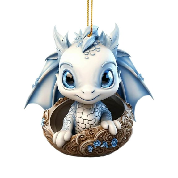 dajkiuy Christmas Dragon Ornaments for Tree Decorations, Acrylic Christmas Hanging Ornament Holiday Festive Decoration Ornament Car Window Pendant Decor
