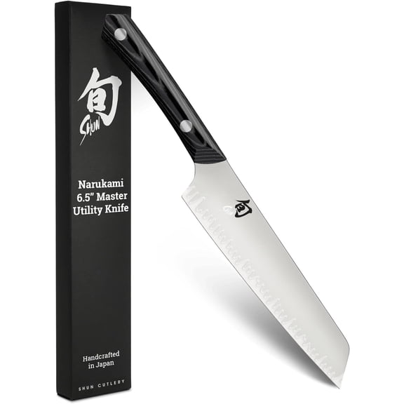 Shun Narukami 6.5" Master Utility Knife, Handcrafted Japanese Knife, Blue II Carbon Steel Core & San Mai Stainless Steel Cladding, Micarta Handle, Precision & Sharpness for Professional and Home Chef