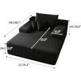 thumbnail image 2 of BISHE Oversized Upholstered Sofa Bed with 3 Pillows, 68" Corduroy Chaise Lounge Sleeper Couch, Fully Compressed Foam Loveseat for Apartment, Living Room, Bedroom, Black, 2 of 8