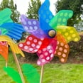 18cm Wood Handheld Plastic Windmill Dot Striped Colorful Wooden Pole ...