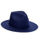 thumbnail image 1 of ¡Rebaja! Sombrero Fdelink de fieltro de lana plegable para mujer, sombrero panamá de ala ancha (azul oscuro), 1 of 2