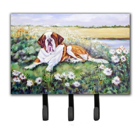 

Saint Bernard in Flowers Leash or Key Holder