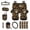 Camo Hunting Wolf, variant on FOR U DESIGNS Mandala Flower Frog Print 15 PCS Car Front Back Seat Cover Full Set, Seat Belt Strap Pad Steering Wheel Covers Air Vent Storage Bag Cup Holder Rear View Mirror Cover Key Chain