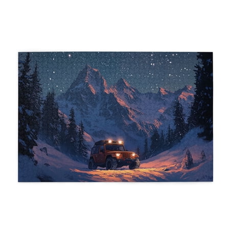 1000 PCS 1000 Piece Wooden Puzzles Snow Mountain Night Unique And Beauty Design Enchanting Scenery Snow Mountain Night 1000 Piece Jigsaw Puzzle For Adults Challenging Puzzle Perfect For Game Nights