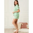 thumbnail image 4 of Conjunto De Pijama Manga Corta Allegra K Ropa De Dormir Lunares Cuello De Muesca Con Botones Verde L, 4 of 6