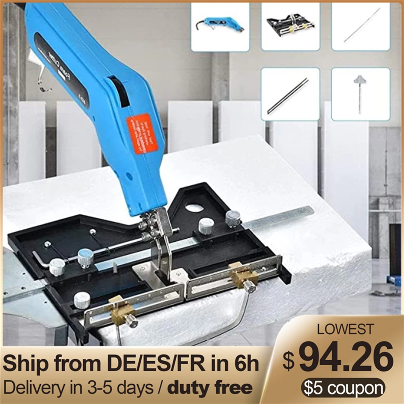 Electric Foam Cutter Foam Slotting Tool Styrofoam Cutting Machine Hot Knife Cutter Tool Hot Knife Rope Cutter Hot Wire Kit ,Dustproof Design&Overheating Protection