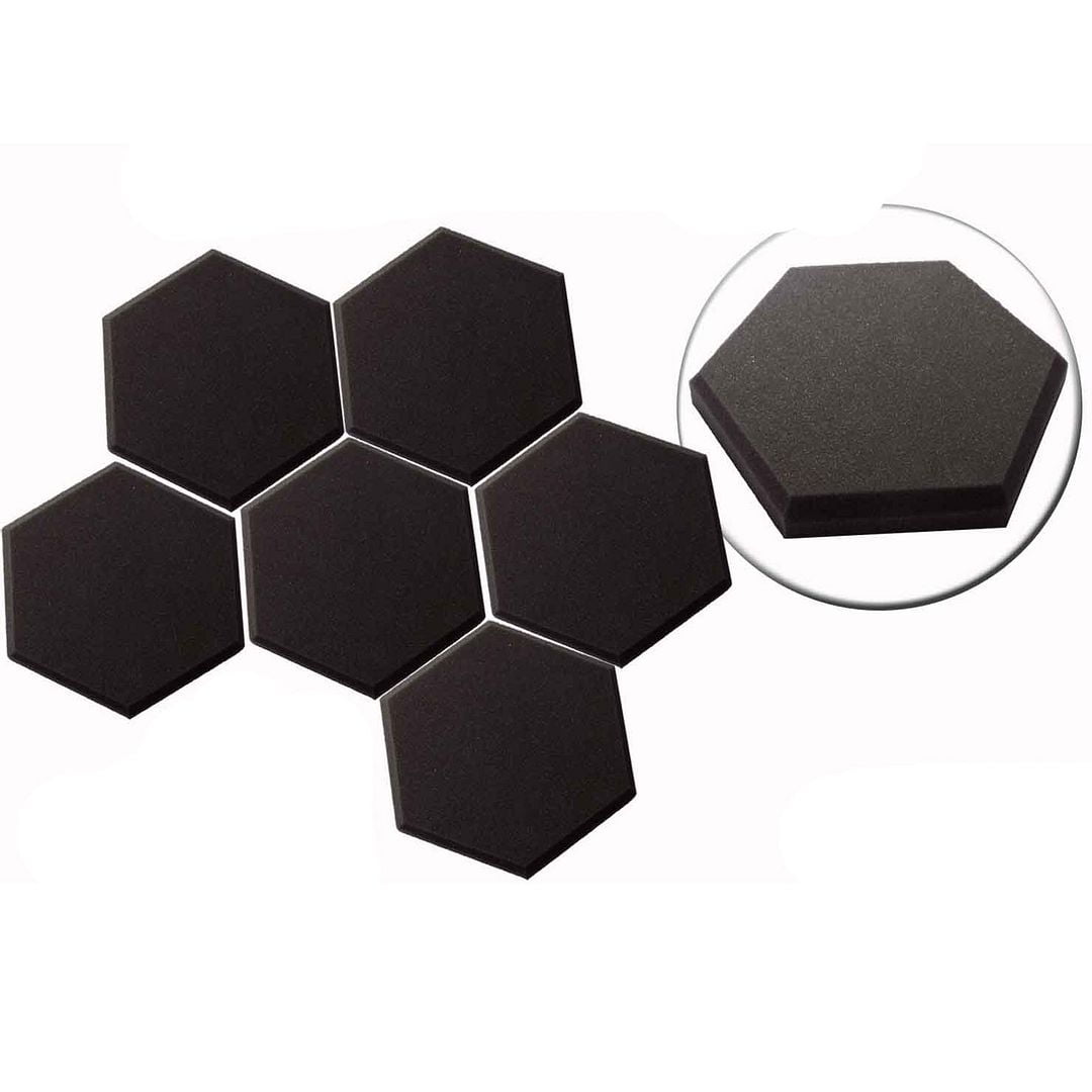 Mybecca 6 Pack Acoustic Panels 2" X 6" X 6" Hexagon Foam Wall Tiles