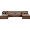 thumbnail image 6 of Meridian Furniture Indulge 140" Brown Vegan Leather U-Shaped Modular Sectional, 6 of 8