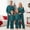 Green Mom, variant on AIGUR Family Matching Christmas Pajamas Set, Green Blue Plaid Long Sleeve Button‑Up Shirt Pants Soft Sleepwear for Holiday