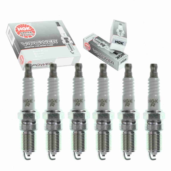 6 pc NGK V-Power Spark Plugs compatible with Mazda Tribute 3.0L V6 2001-2008