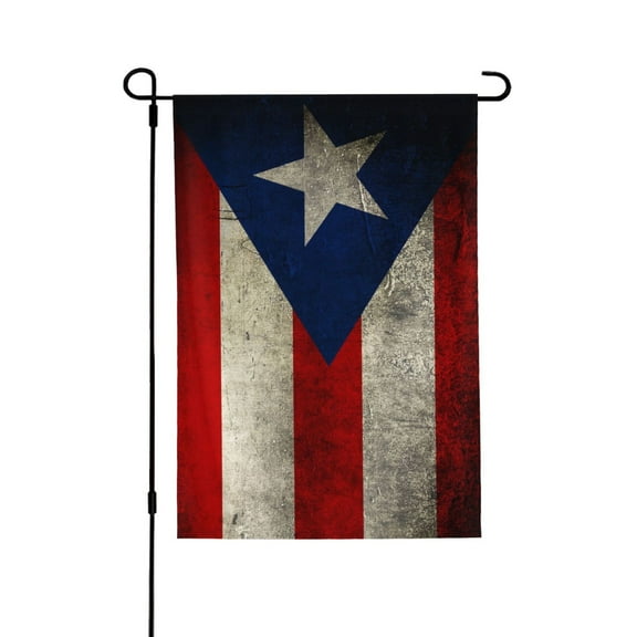 Retro Puerto-Rico-Flag Garden Flag 28x40 Double Sided Large Stained House Yard Flag For Outside Porch Lawn Decor