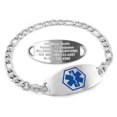 thumbnail image 1 of MedicEngraved Stainless Steel Custom Medical Alert Bracelet - 5mm Figaro Link, 1 of 8