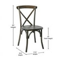 thumbnail image 5 of Bistro Style Cross Back Early American Wood Stackable Dining Chair - X Back Banquet Dining Chair, 5 of 7