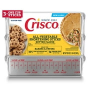 Crisco Butter Flavor All-Vegetable Shortening Sticks, 20 oz, 3 One Cup Sticks
