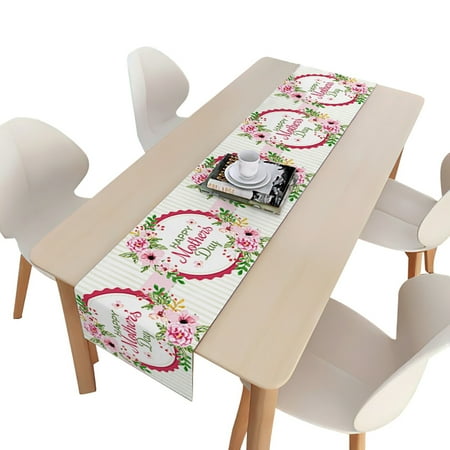 

HUONA Mother Day Table Cloth Non Slip Linen Tablecloth Holiday Kitchen Table Decoration Indoor Outdoor Family Party Decoration Type 4