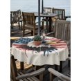 thumbnail image 2 of Outdoor Tablecloths with Umbrella Hole & Zipper, Independence Day Round Tablecloth 54 Inch, Patriotic Eagle U.S Flag Vintage Waterproof Table Cloth, Patio/Pool/Picnic Table Covers, 2 of 8