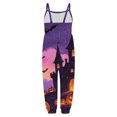 thumbnail image 5 of Gunia Toddler Girls Halloween Outfit Flannel Kids Suspender Romper Loose Harem Style Jumpsuit Festive Party Outfits Purple 2-3 Years, 5 of 5
