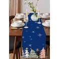 thumbnail image 4 of Blue Christmas Tree Burlap-Cotton Table Runner 72 Inches Long,Xmas Tree Cute Snowflake Farmhouse Table Runners,Outdoor Dining Tablecloths Decor for Baby Shower/Party/Wedding 13x72, 4 of 9