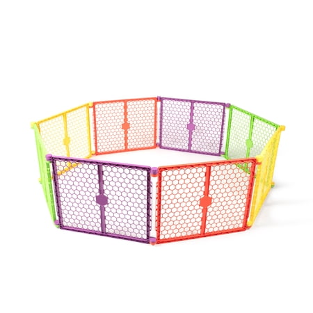Regalo XL 2-in-1 Baby Safety Gate and Play Yard, Extra-Wide Configurable Panels, 260-Inch Coverage, Ages 6–24 Months, Multi-Color