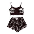 thumbnail image 3 of 2 Piece Halloween Short Pajama Set for Women Cartoon Print Cami Shorts Soft Comfortable Casual Holiday Sleepwear Set M, 3 of 6
