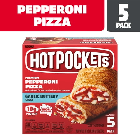 Hot Pockets Frozen Snacks Pepperoni Pizza Sandwiches, 22.5 oz (Frozen)