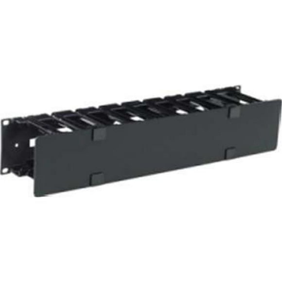 Schneider Electric AR8600A Gestionnaire de Câbles Horizontal, 2U x 4 Po de Profondeur, Unilatéral avec Couvercle