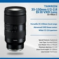 thumbnail image 2 of Tamron 35-150mm f/2-2.8 Di III VXD Lens for Nikon Z, Bundle with Hoya 82mm UV and CPL Filters, 2 of 10