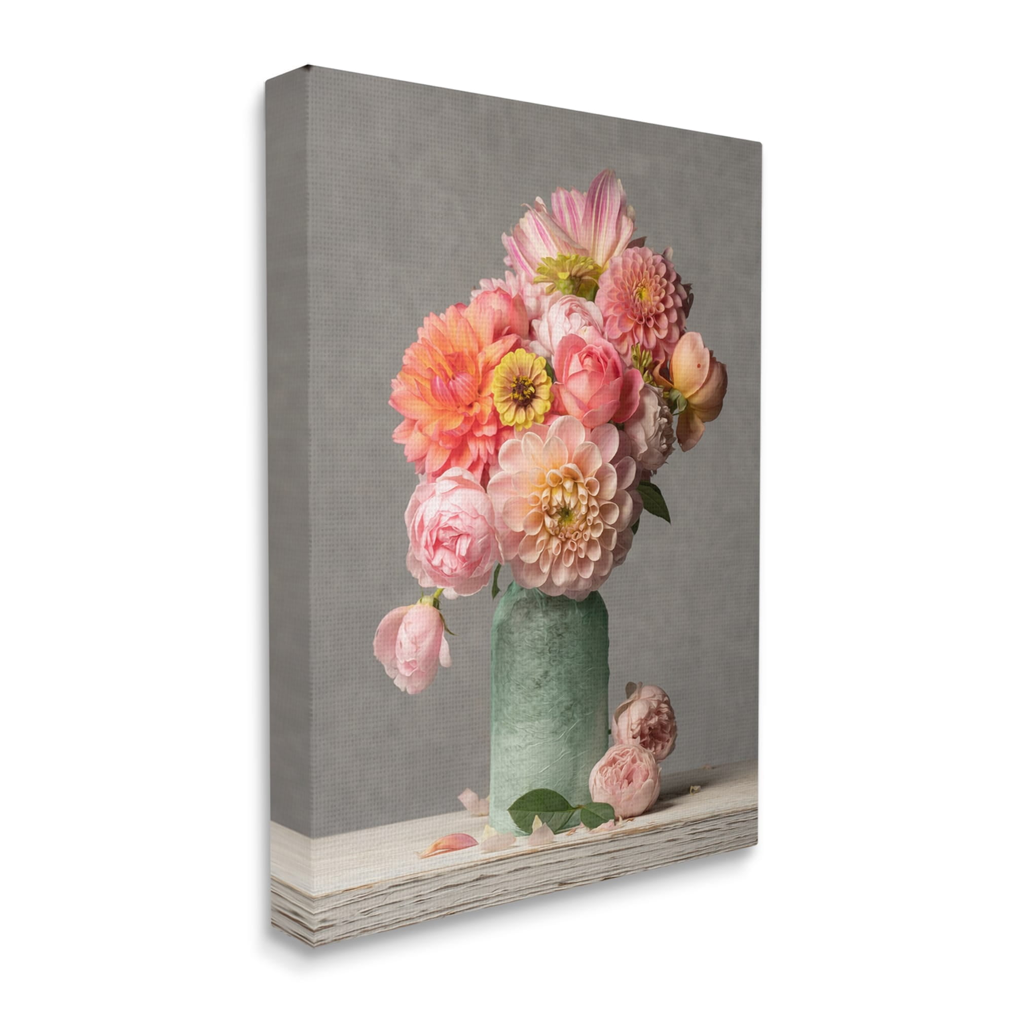 Stupell Industries Mixed Pink Dahlia Bouquet Botanical & Floral Photography Gallery Wrapped Canvas Print Wall Art