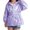 Purple, variant on Holographic Shiny Girls Windbreaker Iridescent Gradient Mid Length Hooded Zip Up Jacket Toddler Kids Holiday Fashion Coats ﻿